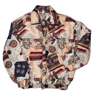 💖 Vintage Coaco Nautical Patterned Silk Jacket